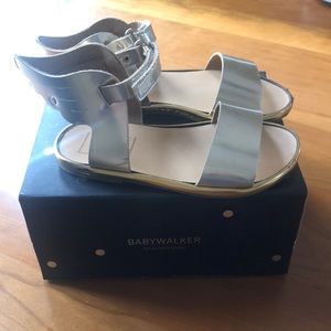 Baby Walker winged metallic sandals